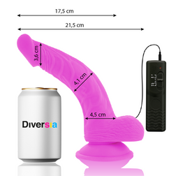 Gode vibrant réaliste courbé 21,5 cm avec télécommande