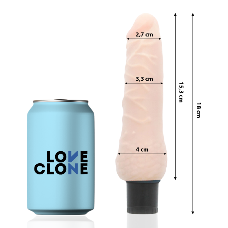 Dimensions du Loveclone Sven : 18 cm au total, 15,3 cm insérables, de 2,7 à 4 cm de diamètre