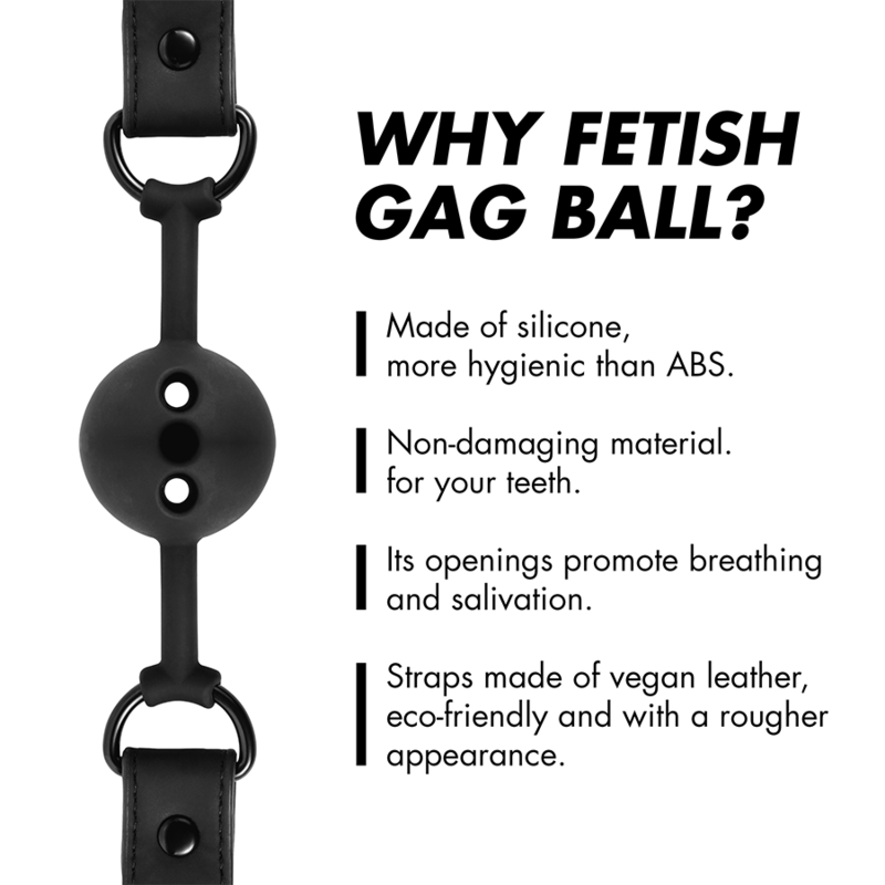 FETISH SUBMISSIVE BONDAGE BAILLON A BOULE EN SILICONE RESPIRANT