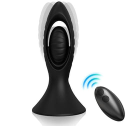 Plug anal Vibrant tête ajourée ventouse télécommande - vue produit principale