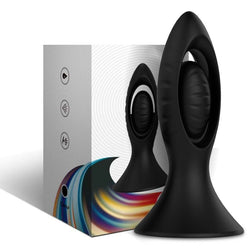 Plug anal Vibrant tête ajourée ventouse télécommande - vue produit de profil