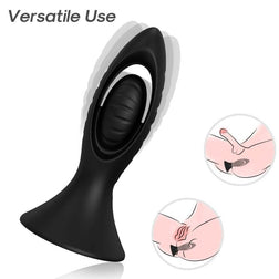 Plug anal Vibrant tête ajourée ventouse télécommande - gros plan produit