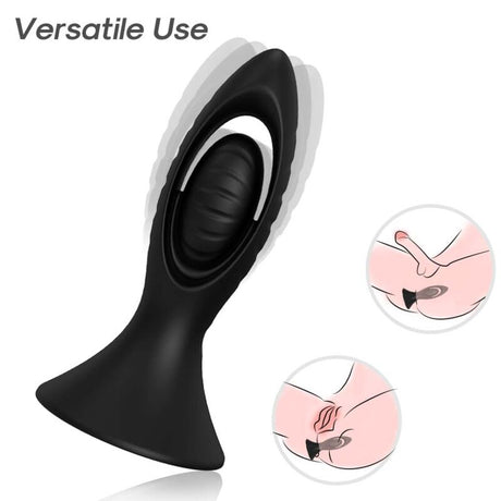 Plug anal Vibrant tête ajourée ventouse télécommande - gros plan produit
