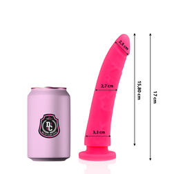Curved rose slim dildo 17 cm with suction cup — Delta Club
