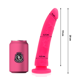 Gode silicone médical rose courbé 20 cm × 4 cm
