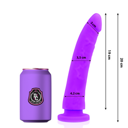 Gode silicone courbé point P 20 cm lilas