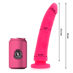 Gode courbé silicone médical rose 23 cm