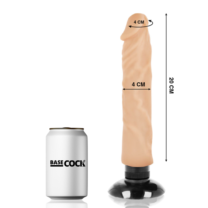 Gode vibrant 2-in-1 avec extenseur 20 cm — vue de profil