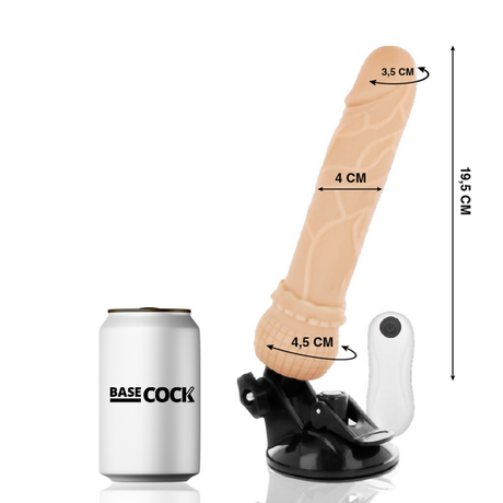 Gode vibrant réaliste 19,5 cm sans fil — vue de profil