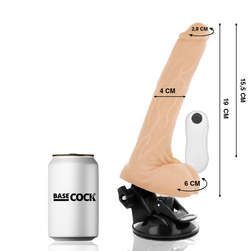 Gode vibrant réaliste 19 cm — vue de profil