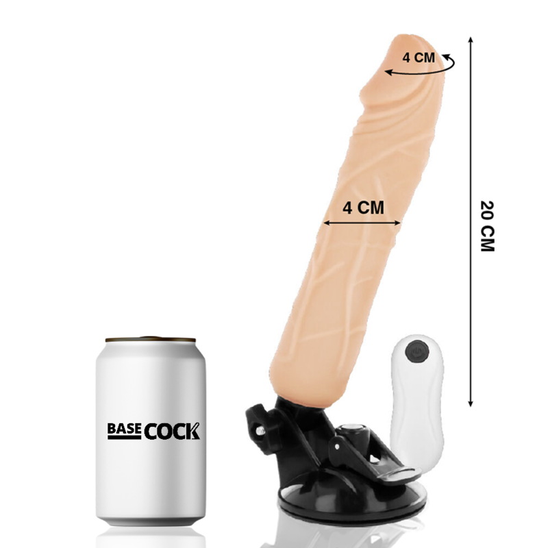 Gode vibrant réaliste 20 cm télécommande sans fil — vue de profil