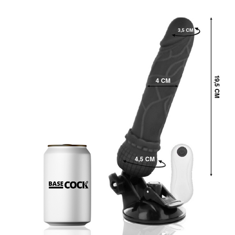 Realistic 19.5 cm vibrating dildo with wired remote