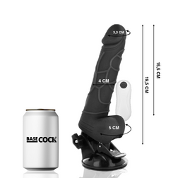 Gode vibrant réaliste à testicules 19,5 cm — télécommande filaire