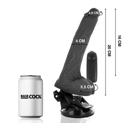 Realistic Vibrating Dildo with Testicles 20 cm — Wired Remote