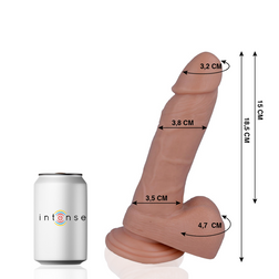 Realistic dildo with suction cup, tanned skin, 18,5 cm — Mr Intense N.14