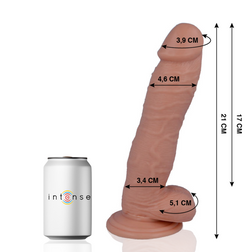 Dildo realista grueso de 21 cm con ventosa — vista de perfil