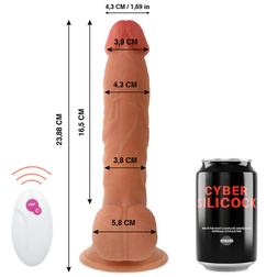 Master Ben 23.88 cm remote-controlled thrusting vibrating silicone dildo with a suction-cup base