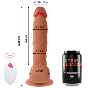 Gros gode réaliste va-et-vient + rotation 23,9 cm — vue de profil