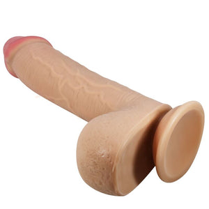 Gode réaliste peau coulissante ventouse 23,4 cm — gros plan