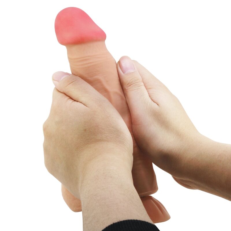 Gode réaliste vibrant Sliding Skin télécommandé 21,8 cm — gros plan