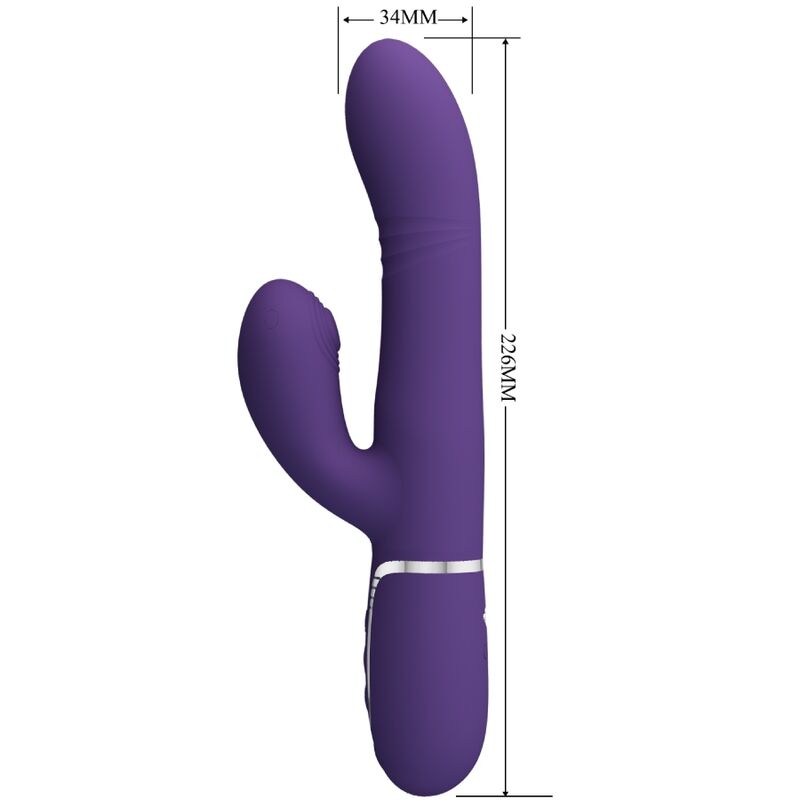 Rabbit vibrant rotatif stimulateur clitoris 19 cm — vue de profil