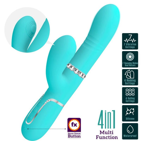 Pretty Love Multifunction G-Spot Vibrator Aqua Green