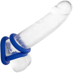 Set Admiral Universal de 3 cockrings extensibles bleus en silicone