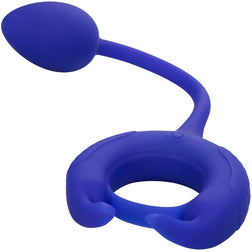 Cockring vibrant Admiral Plug and Play en silicone bleu — vue 5