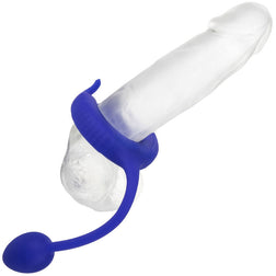 Cockring vibrant Admiral Plug and Play en silicone bleu — vue 3