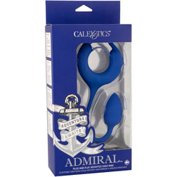 Cockring vibrant Admiral Plug and Play en silicone bleu — vue 2