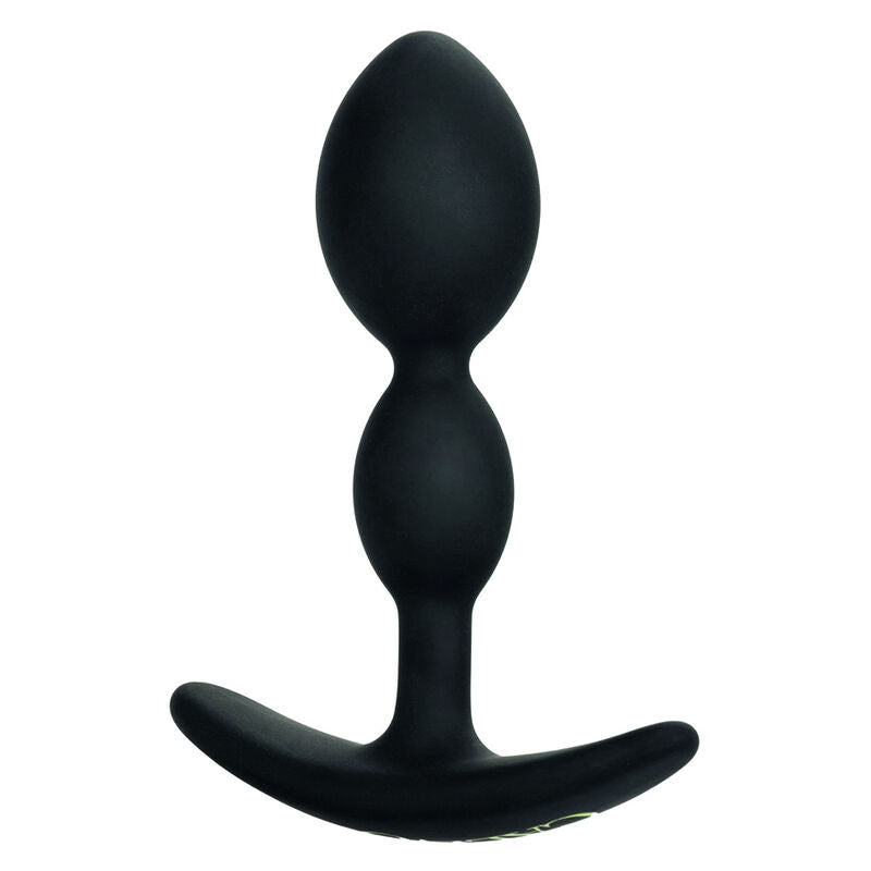 Plug double bulbe silicone noir — gros plan