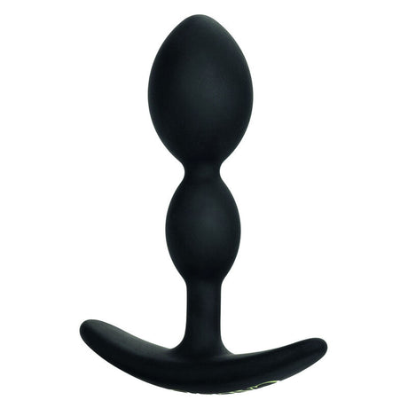 Plug double bulbe silicone noir — gros plan