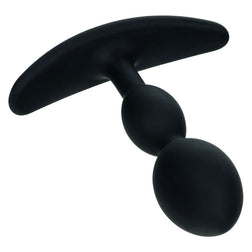 Plug double bulbe silicone noir — vue détaillée