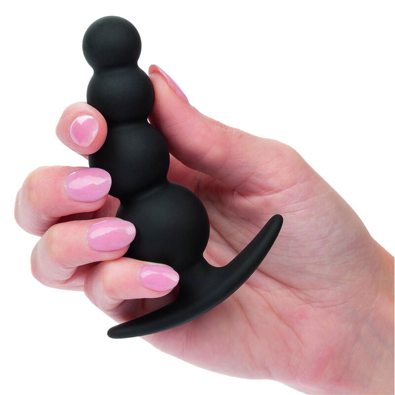 Plug anal silicone 4 perles graduées 11,5 cm — en situation