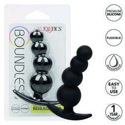 Chapelet anal de la marque Calexotics modèle Boundless en Silicone noir 11.5 cm pour le plaisir intime.