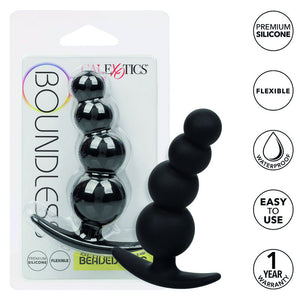 Chapelet anal de la marque Calexotics modèle Boundless en Silicone noir 11.5 cm pour le plaisir intime.