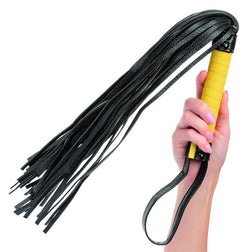 Fouet à pompons en cuir végan à manche texturé — Boundless — vue 5