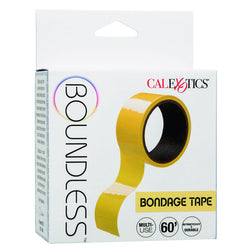 Ruban de bondage Calexotics jaune auto-agrippant, 18 m — Boundless en PVC jaune vu de face