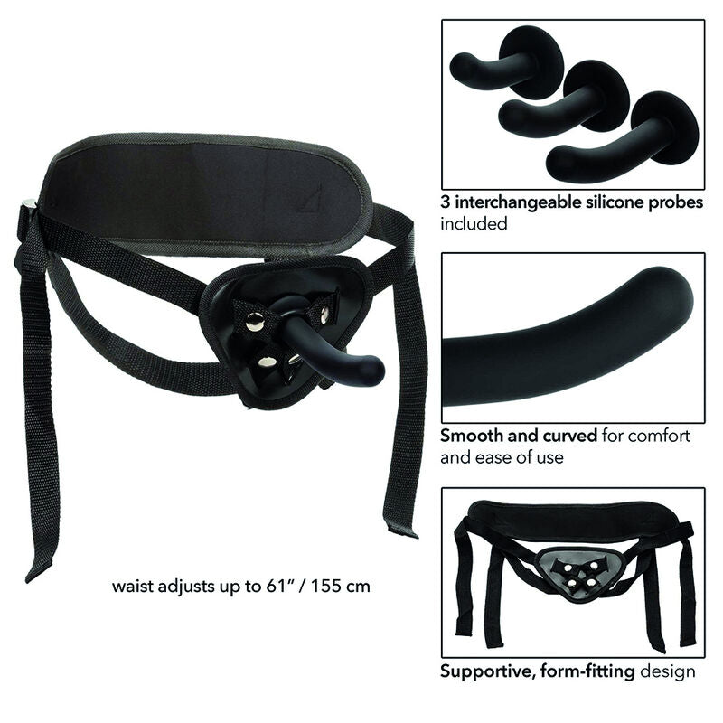 Kit pegging silicone 3 godes courbés + harnais — vue arrière