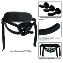 Kit pegging silicone 3 godes courbés + harnais — vue arrière