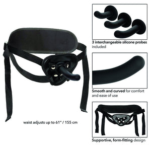 Kit pegging silicone 3 godes courbés + harnais — vue arrière