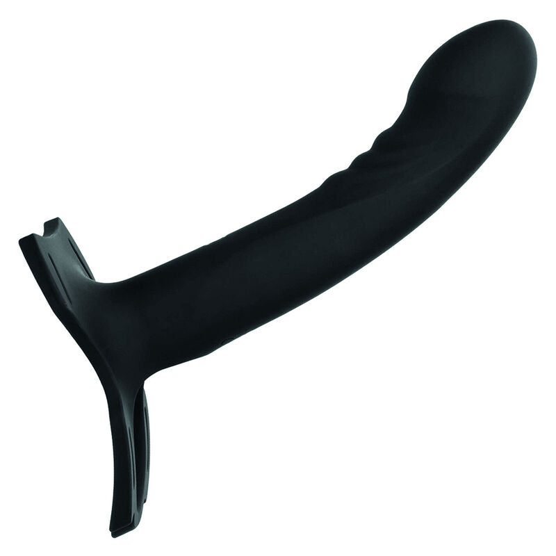 Harnais vibrant silicone avec sonde prostatique 16 cm — en situation