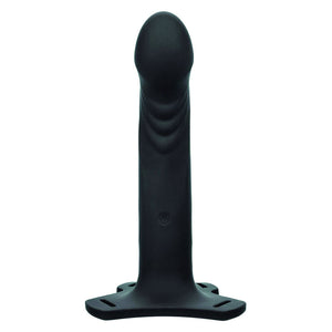 Harnais vibrant silicone avec sonde prostatique 16 cm — texture visible