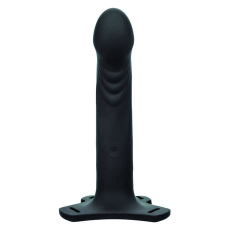 Harnais vibrant silicone avec sonde prostatique 16 cm — texture visible