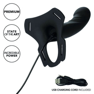 Harnais vibrant silicone avec sonde prostatique 16 cm — vue d'ensemble