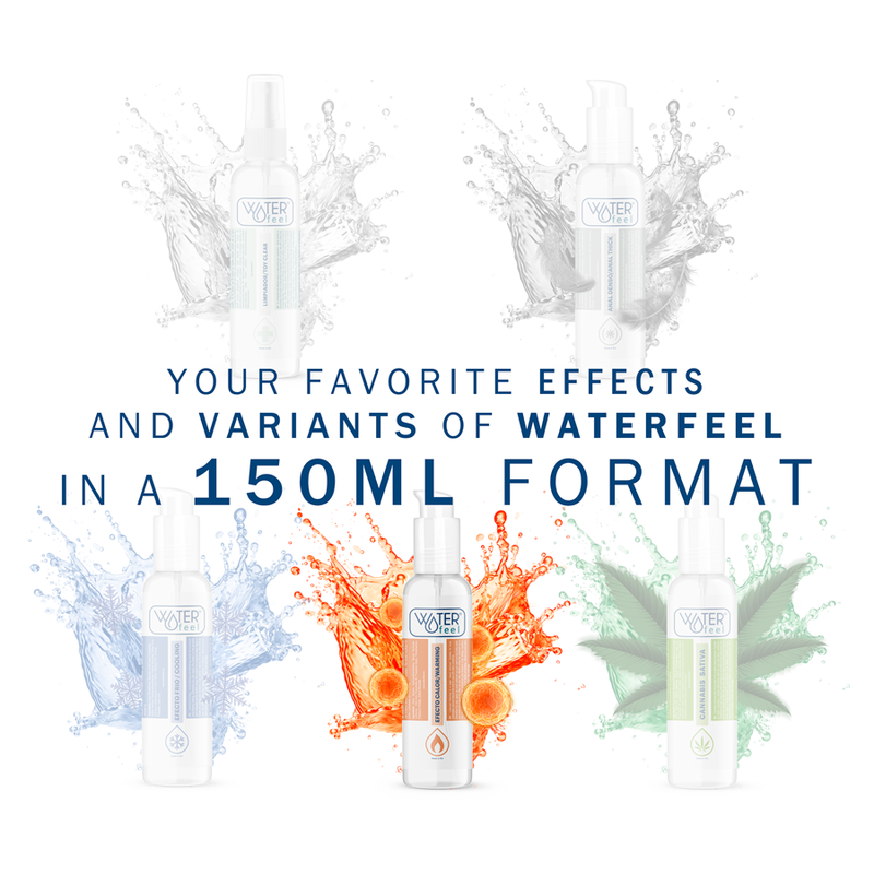 Présentation des différentes versions Waterfeel au format 150 ml