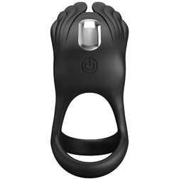 PRETTY LOVE SILAS ANNEAU PENIS VIBRANT 7 VIBRATIONS SILICONE NOIR