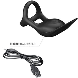 PRETTY LOVE SILAS ANNEAU PENIS VIBRANT 7 VIBRATIONS SILICONE NOIR