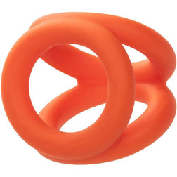 Triple cockring Alpha silicone liquide orange — vue détaillée