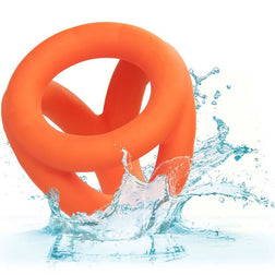 Triple cockring Alpha silicone liquide orange — vue d'ensemble